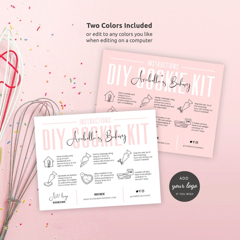 Cookie Decorating Kit Instructions Template DIY Cookie Icing Etsy