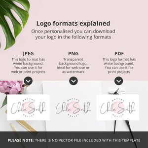 Rose Gold Logo Template, Editable Metallic Logo for Beauty Salon, Lash Business Branding Template, Pink Gold Brow Logo Design, Instant Logo image 6