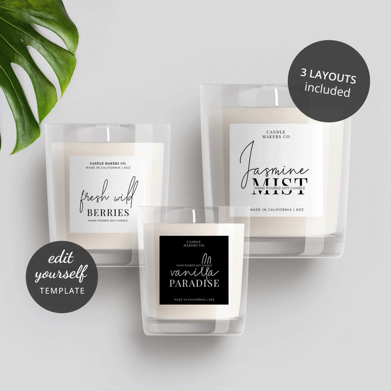 Minimalist Labels Template Editable Candle Label Design - Etsy Australia