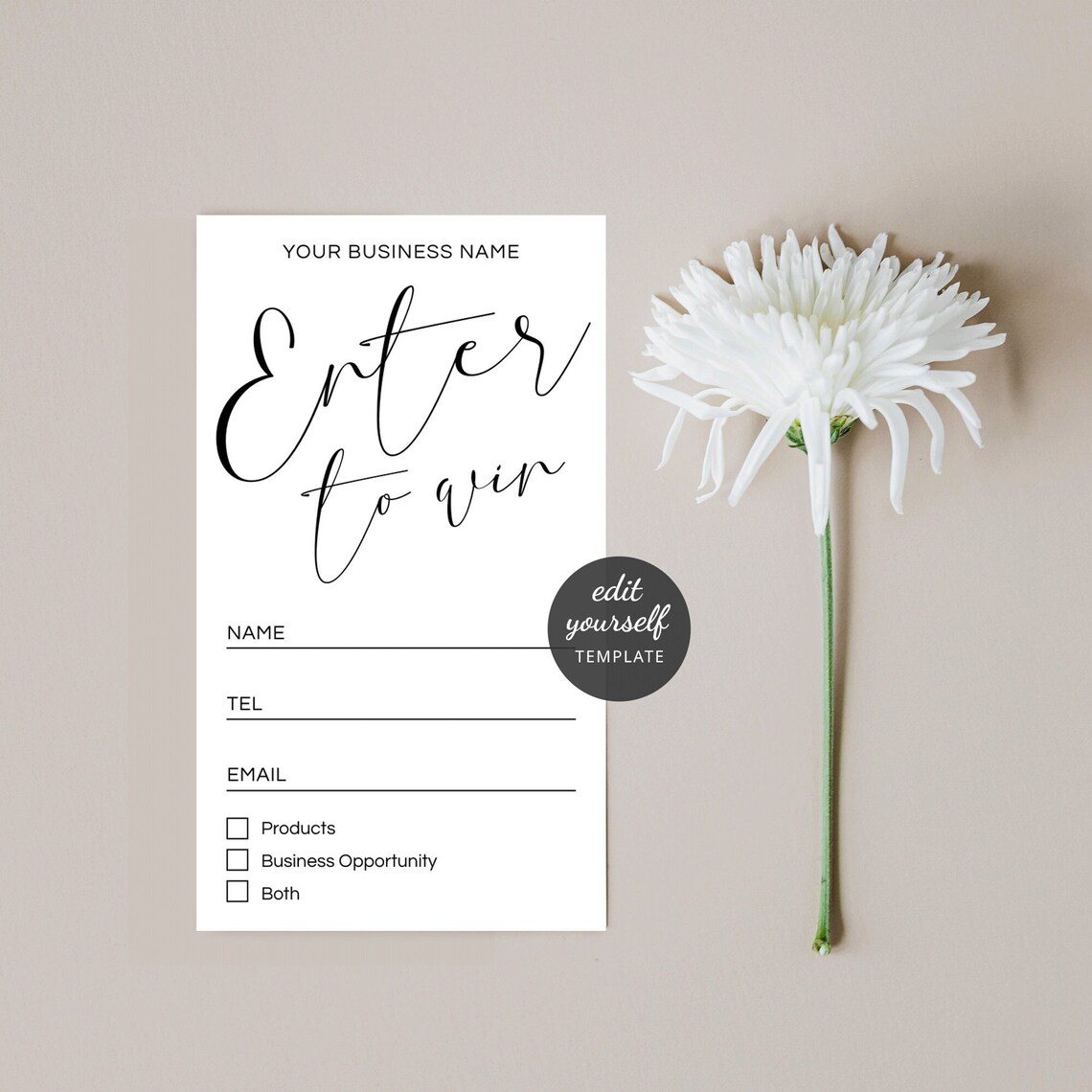 Tokens For Raffle Minimal Raffle Ticket Template, Customizable Enter to Win Cards ...