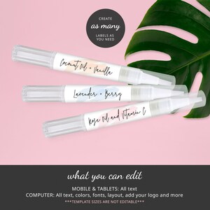 DIY Cosmetic Tube Label Template, Printable 3ml 4ml 5ml Brush ...