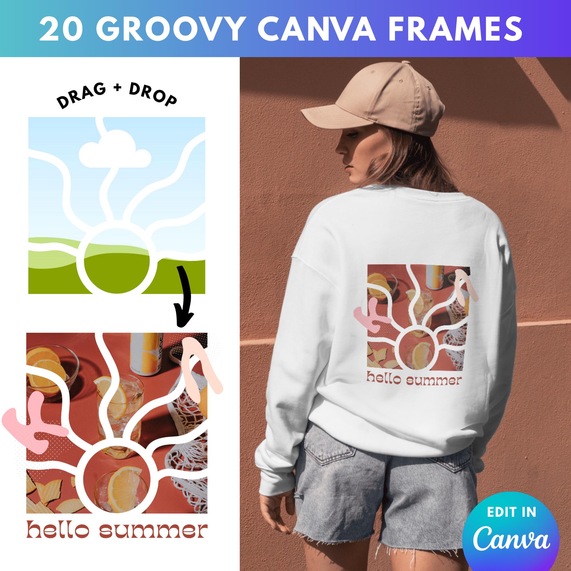 Retro Canva Frame Templates, Drag & Drop Groovy Canva Photo Frames ...