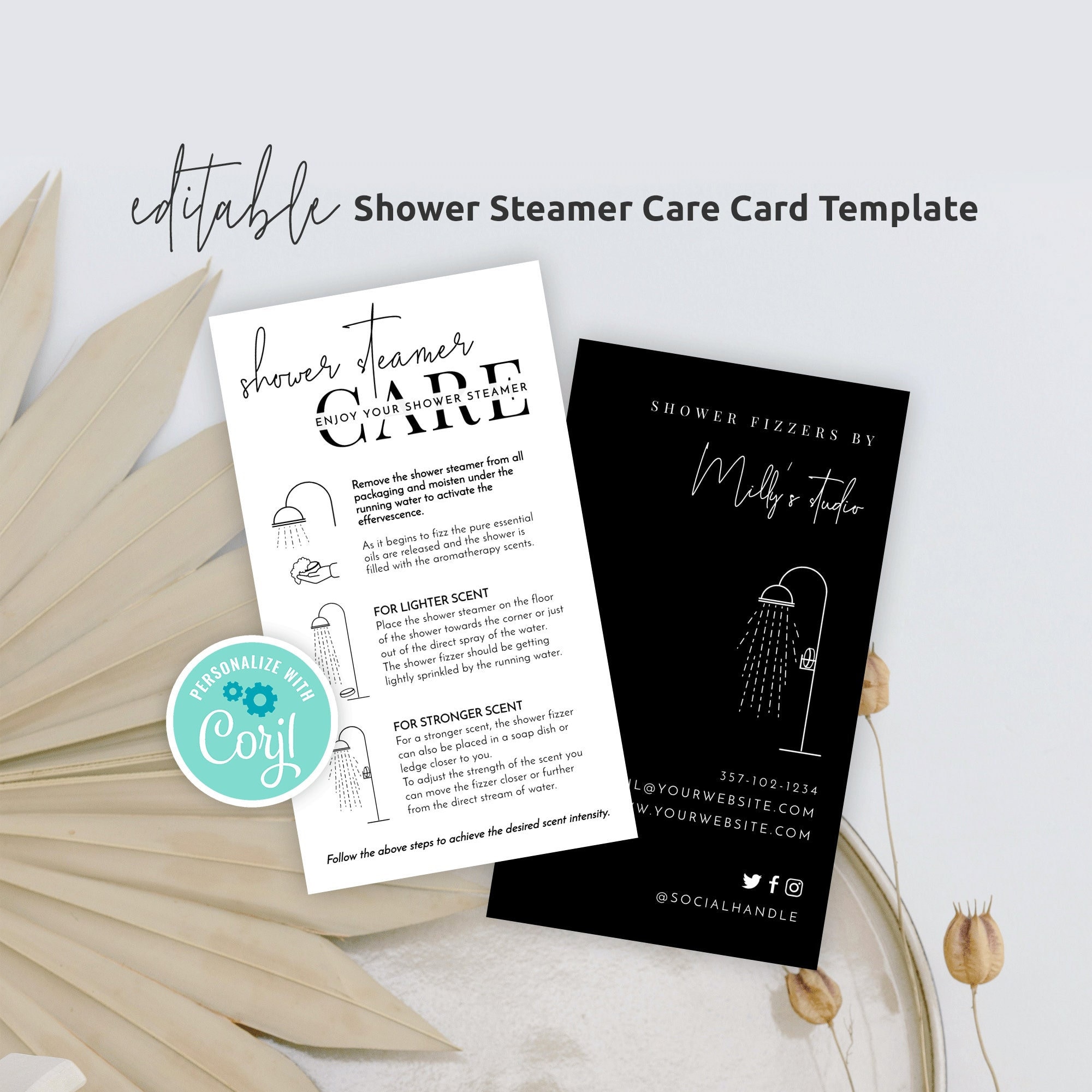 Shower Steamer Customer Guide Template Editable Shower Mist | Etsy