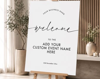 Editable Welcome Sign – Minimalist Business Event Foam Board (18x24", 24x36")