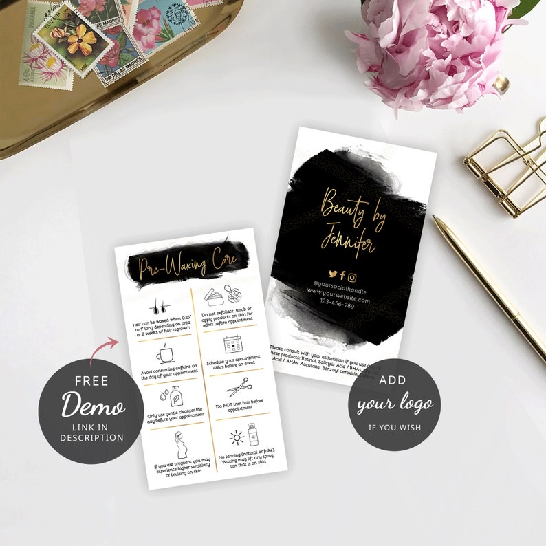 Prewaxing Care Template Editable Pre Wax Care Instructions Etsy