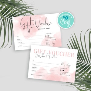 Mother&#39;s Day Gift Voucher Design, Feminine Gift Card Template, Editable Digital Anniversary Gift Certificate, Printable Gift Coupon, WS01