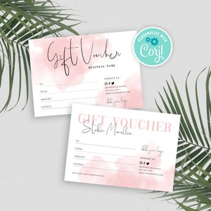 Mother's Day Gift Voucher Design, Feminine Gift Card Template, Editable Digital Anniversary Gift Certificate, Printable Gift Coupon, WS01