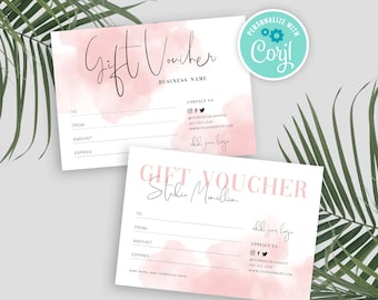 Mother's Day Gift Voucher Design, Feminine Gift Card Template, Editable Digital Anniversary Gift Certificate, Printable Gift Coupon, WS01