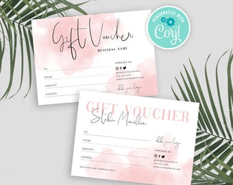 Mother's Day Gift Voucher Design, Feminine Gift Card Template, Editable Digital Anniversary Gift Certificate, Printable Gift Coupon, WS01