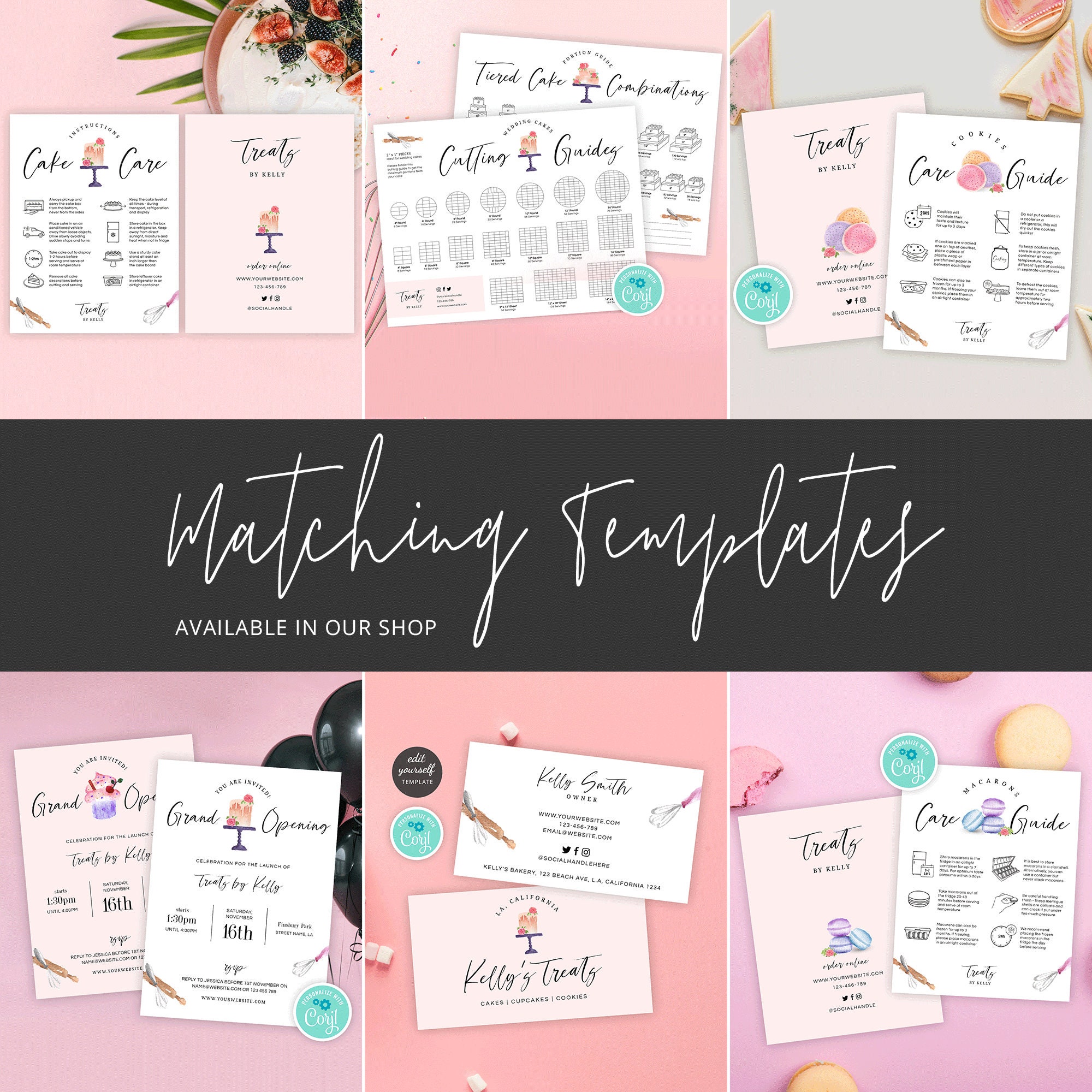 Bakery Business Card Template Custom Cake Shop Cards - Etsy