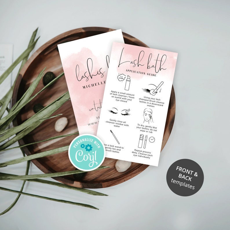 Lash Bath Care Guide Template Editable Lash Shampoo Care Etsy