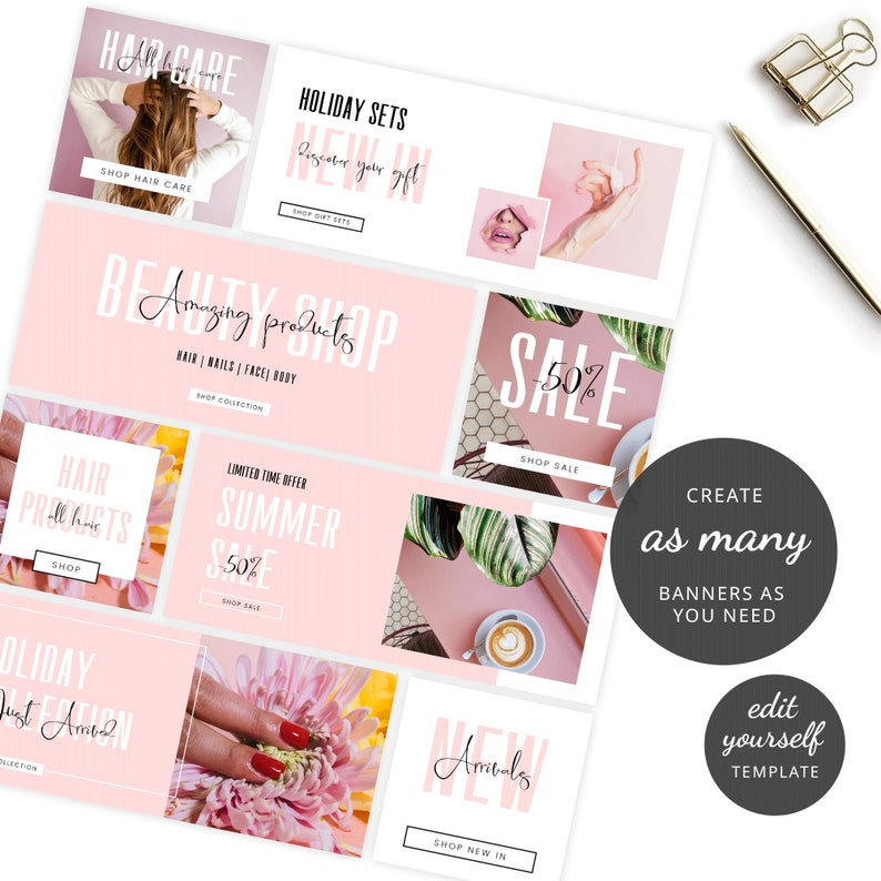 DIY site Banners Editable  Banner Templates site Etsy