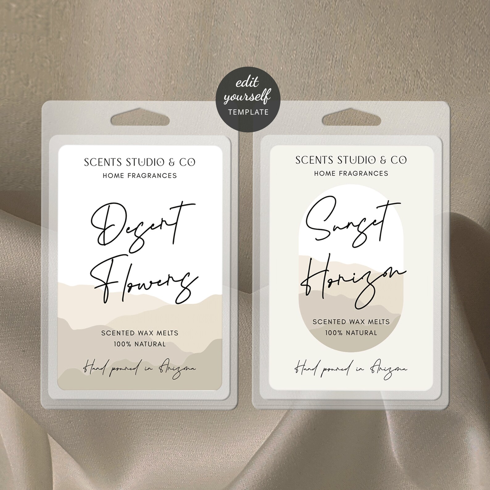 Boho Arch Labels Template, Modern Wax Melts Packaging Design, Editable ...