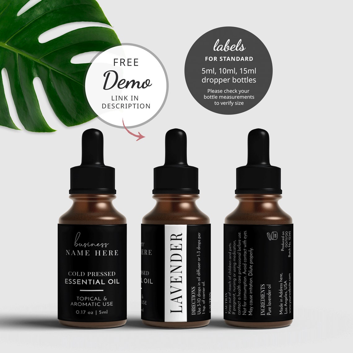Essential Oil Label Template Editable Aromatherapy Oil - Etsy