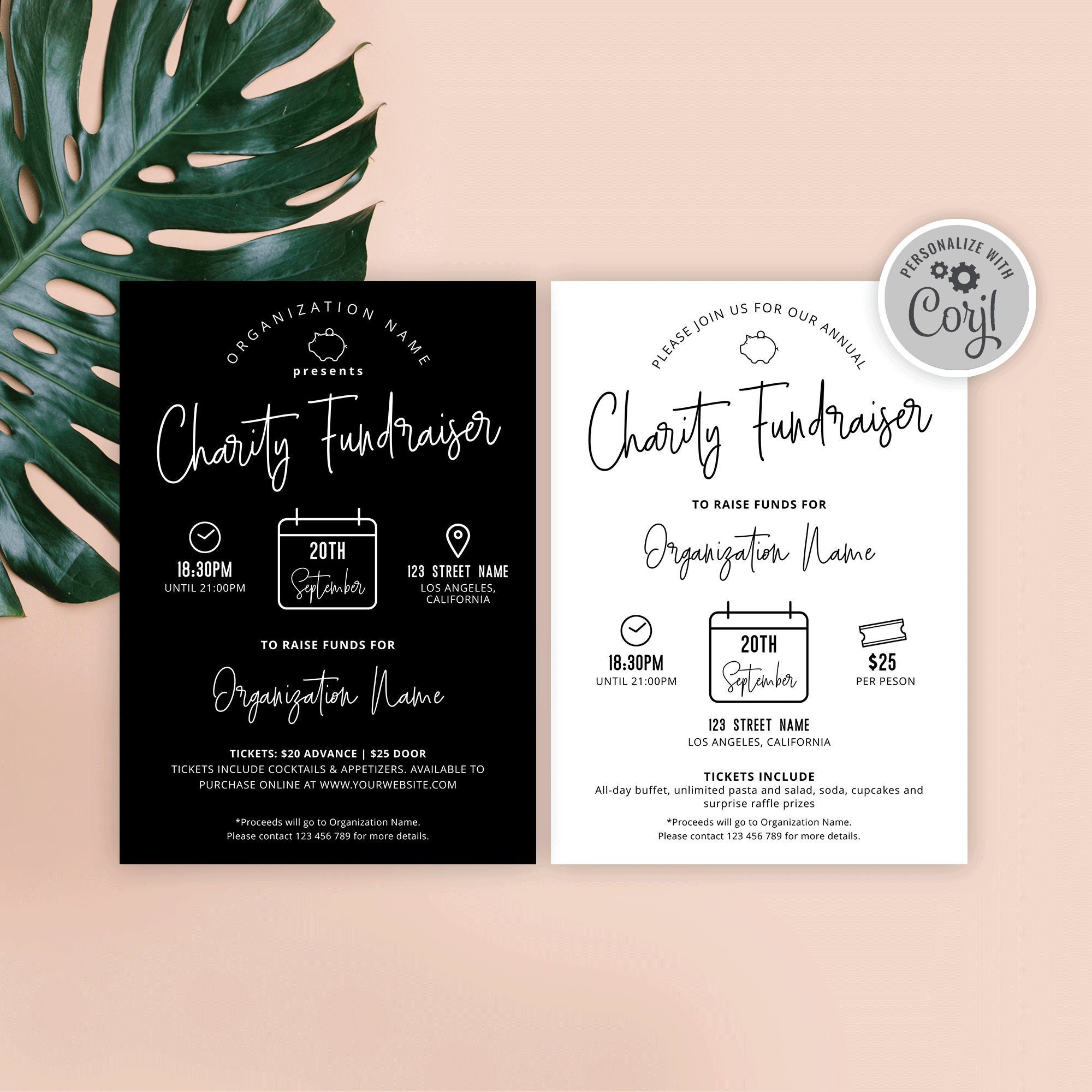 School Fundraiser Flyer Template Editable Charitable Event - Etsy