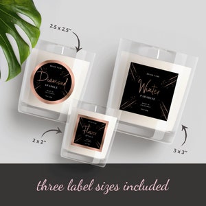 Rose Gold Effect Labels Template, Editable Circle and Square Labels ...