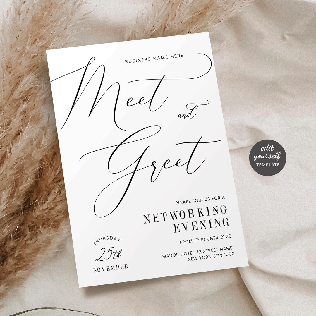 Elegant Minimalist Networking Event Invitation Template (5x7