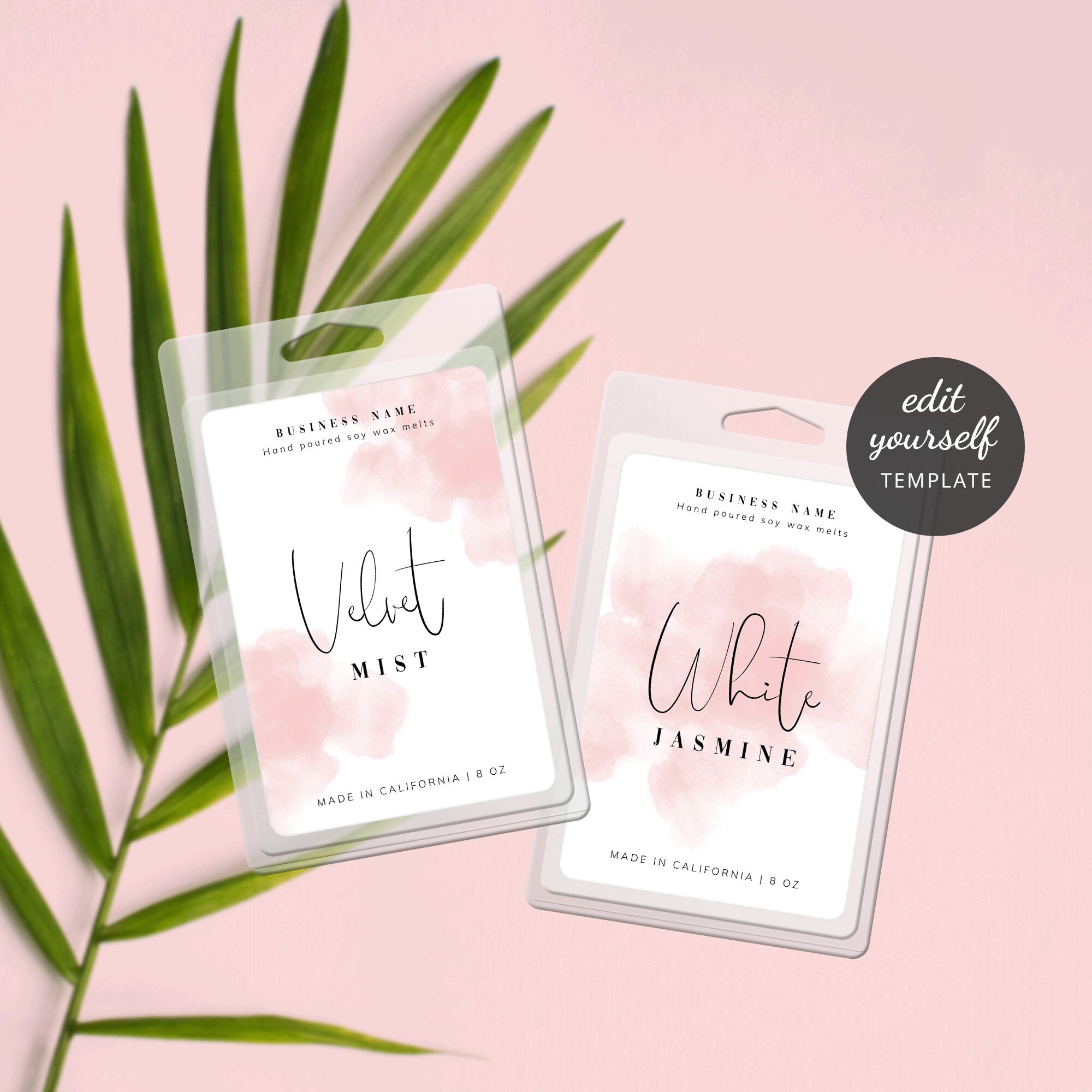 Feminine Wax Melts Labels Editable Label Design Custom Wax Etsy