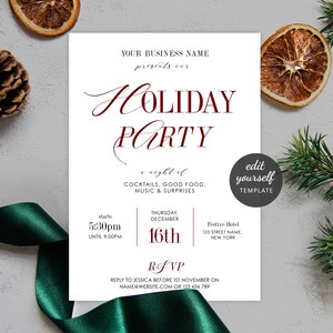 Business christmas party invitation templates