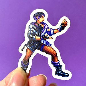 Reina Tekken 8 Pixel Art Sticker, Waterproof Clear Matte Die Cut Sticker for Gamers Video Games Gaming Decor