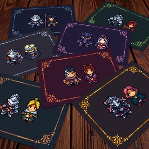 Soulsborn Duos A5 Pixel Art Poster Hochwertiger Videospiel Wandkunst Druck