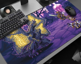 Shagaru Magala Gaming Desk Mat: 8bit Monster Hunter Pixel Art XL Mouse Pad