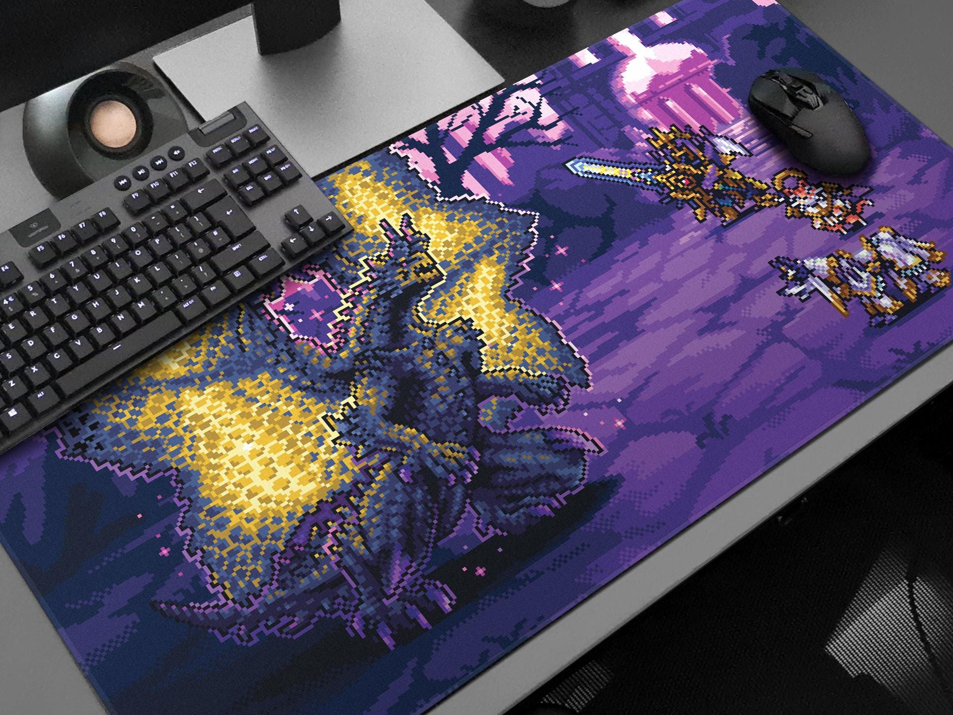 Gore / Shagaru Magala Gaming Desk Mat: 8bit Monster Hunter Pixel