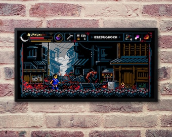 Ebisugaoka Pixel Art Print: 8bit Silent Hill f Poster