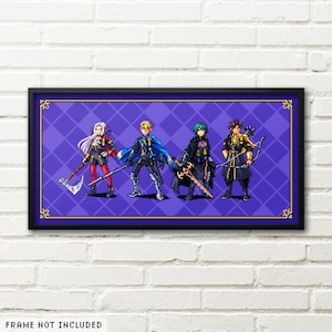 Fire Emblem Three Houses YOUNG ADULT Characters Pixel Art Poster hoge kwaliteit videogame muurkunst print