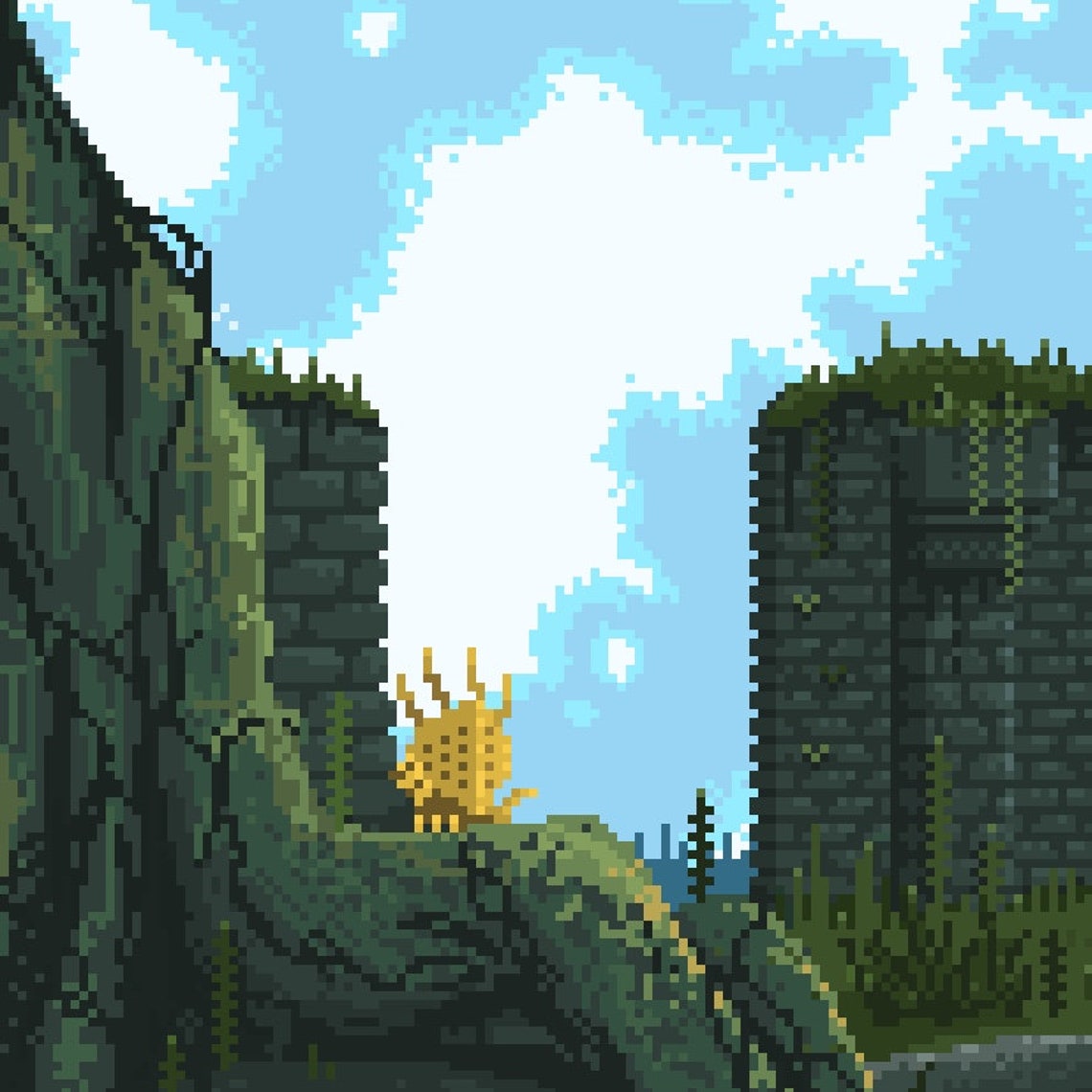 Firelink Shrine Gaming Inspired Pixel Art High Quality Art | Etsy