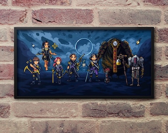 Expedition 33 Characters Pixel Art Print: 8bit Clair Obscur Poster