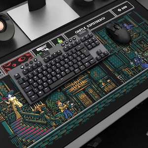 Castle Dimitrescu Gaming Desk Mat: 8bit Resident Evil Village Pixel Art XL Mouse Pad