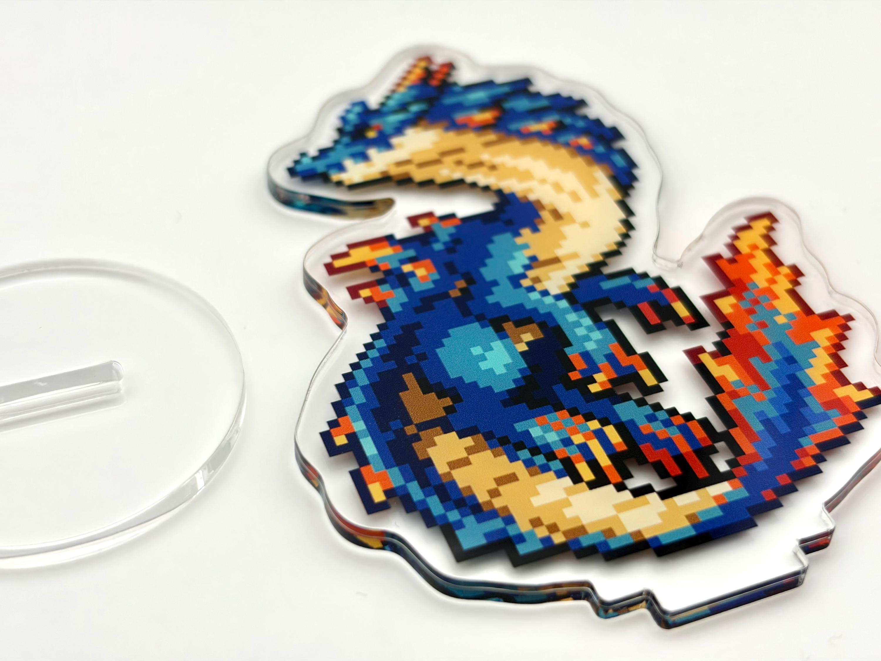 Rathalos & Lagiacrus Pixel Art Acrylic Standee: 8bit Monster Hunter ...