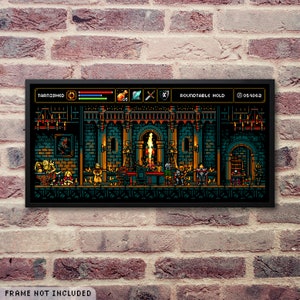 Rondetafelgesprek retro demake pixelartposter hoge kwaliteit videogame muurkunstprint