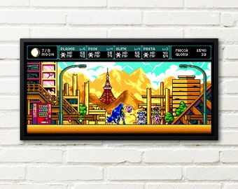 Shin Megami Tensei V Pixel Art Print: 8bit Nahobino, Jack Frost