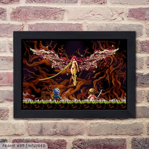 Malenia Goddess of Rot Pixel Art Poster Blade of Miquella High Quality Video Game Wall Art Print