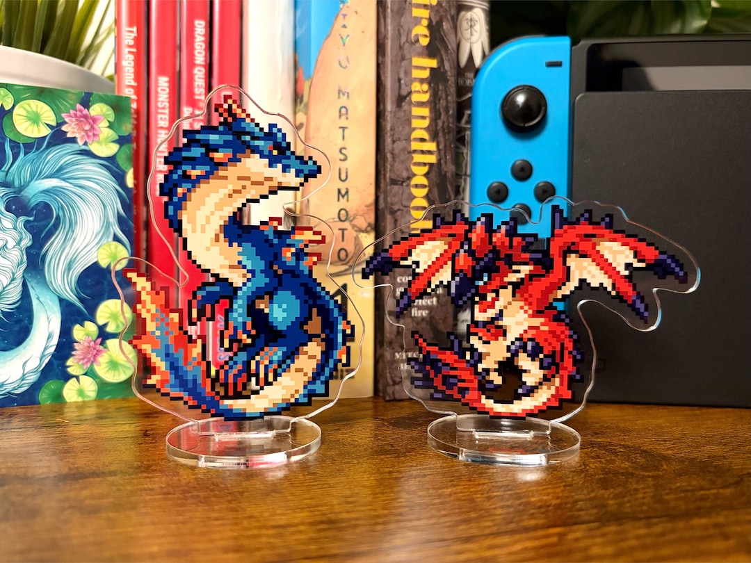 Rathalos & Lagiacrus Pixel Art Acrylic Standee: 8bit Monster Hunter ...
