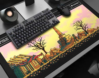 Majula Gaming Desk Mat: 8bit Dark Souls 2 Pixel Art XL Mouse Pad