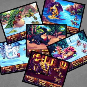 Monster Hunter Pixel Art Print: 8bit Rathalos, Zinogre, Lagiacrus ...