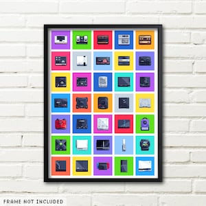 Poster di console per videogiochi Pixel, arte murale di alta qualità per videogiochi retrò