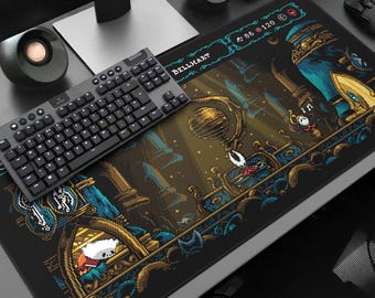 Silksong Bellhart Gaming Desk Mat: 8bit Hollow Knight Pixel Art XL Mouse Pad