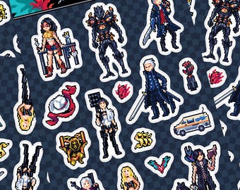 Devil May Cry 5 Pixel Art Sticker Sheet: Nero, Dante, Vergil