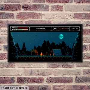 RDR2 Big Valley Retro Demake Pixel Art Poster Red Dead Redemption 2 High Quality Video Game Wall Art Print