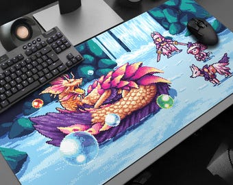 Mizutsune Gaming Desk Mat: 8bit Monster Hunter Pixel Art XL Mouse Pad