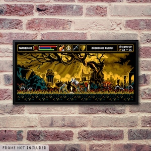 Realm of Shadows retro demake pixelart poster hoge kwaliteit videogame muurkunst print