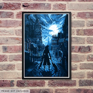 ハンターズ・ナイトメア ピクセルアートプリント：8ビット Bloodborne ポスター
