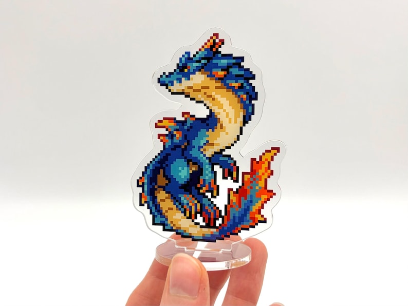 Rathalos & Lagiacrus Pixel Art Acrylic Standee: 8bit Monster Hunter ...