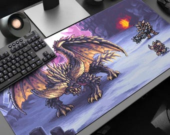 Nergigante Gaming Desk Mat: 8bit Monster Hunter Pixel Art XL Mouse Pad