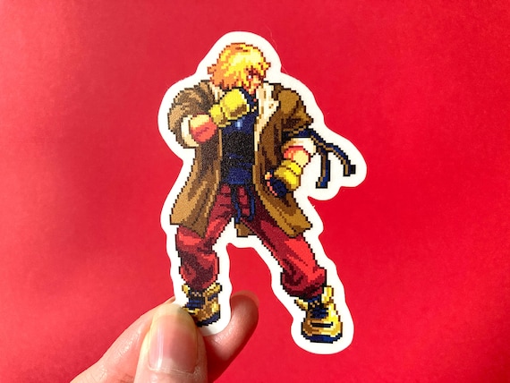 Ken Masters Street Fighter 6 Pixel Art Sticker: Outfit 1 - Clear
