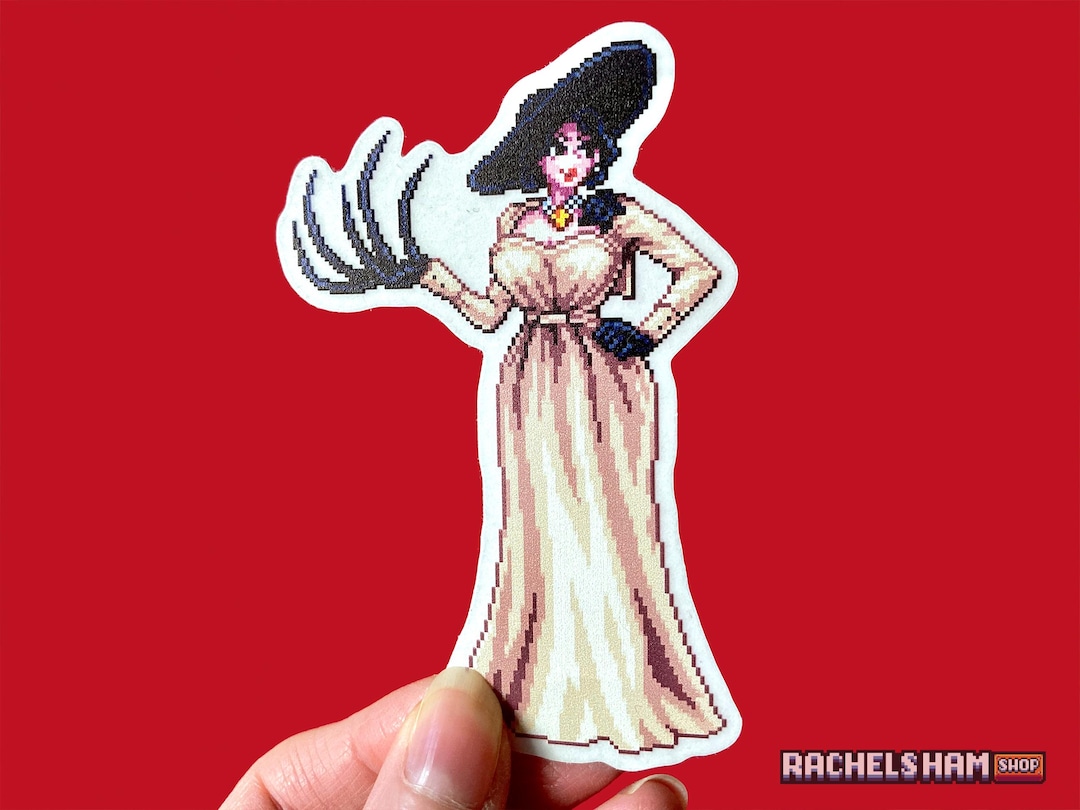 Lady Dimitrescu Pixel Art Sticker: 8bit Resident Evil Village